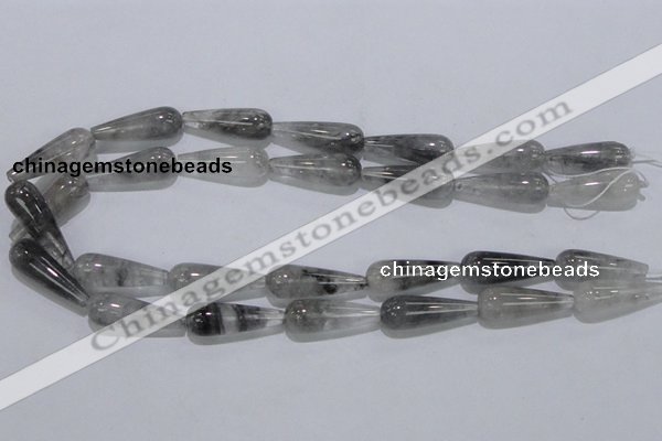 CCQ105 15.5 inches 10*30mm teardrop cloudy quartz beads wholesale