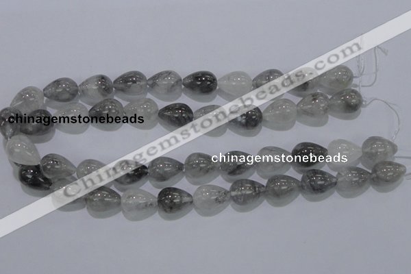 CCQ106 15.5 inches 13*18mm teardrop cloudy quartz beads wholesale