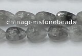 CCQ108 15.5 inches 10*14mm faceted teardrop cloudy quartz beads