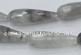 CCQ109 15.5 inches 10*30mm faceted teardrop cloudy quartz beads