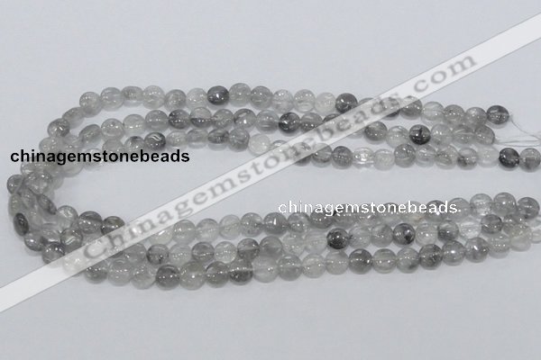 CCQ115 15.5 inches 8mm coin cloudy quartz beads wholesale