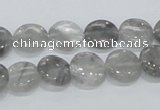 CCQ117 15.5 inches 12mm coin cloudy quartz beads wholesale