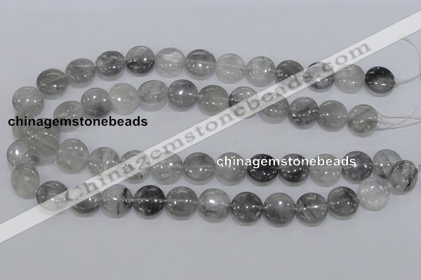 CCQ118 15.5 inches 15mm coin cloudy quartz beads wholesale