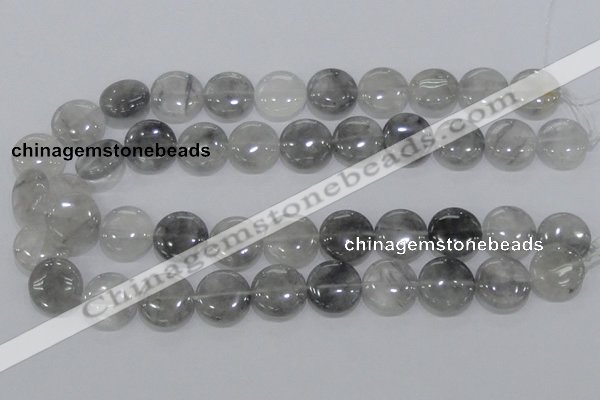 CCQ119 15.5 inches 18mm coin cloudy quartz beads wholesale