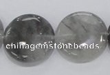 CCQ121 15.5 inches 25mm coin cloudy quartz beads wholesale