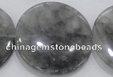 CCQ124 15.5 inches 50mm coin cloudy quartz beads wholesale