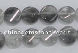 CCQ127 15.5 inches 12mm twisted coin cloudy quartz beads wholesale