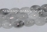 CCQ144 15.5 inches 8*12mm oval cloudy quartz beads wholesale