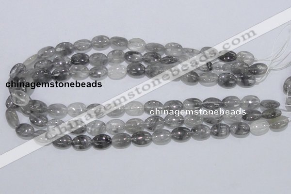 CCQ145 15.5 inches 10*14mm oval cloudy quartz beads wholesale