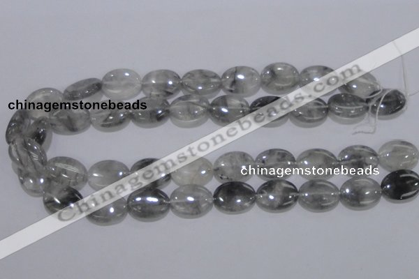 CCQ147 15.5 inches 15*20mm oval cloudy quartz beads wholesale