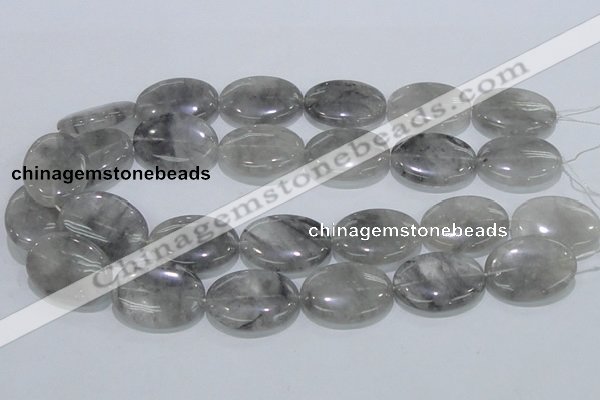 CCQ149 15.5 inches 22*30mm oval cloudy quartz beads wholesale