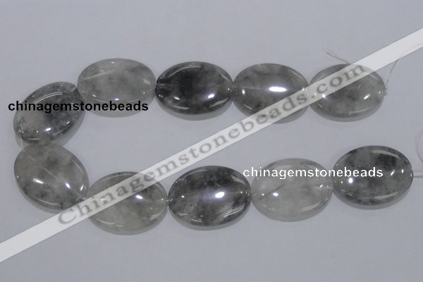 CCQ150 15.5 inches 30*40mm oval cloudy quartz beads wholesale