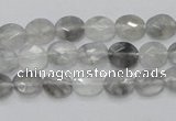 CCQ151 15.5 inches 7*9mm faceted oval cloudy quartz beads wholesale