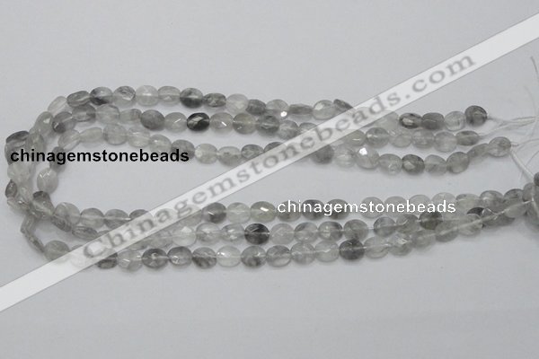 CCQ151 15.5 inches 7*9mm faceted oval cloudy quartz beads wholesale