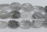 CCQ153 15.5 inches 10*14mm faceted oval cloudy quartz beads wholesale