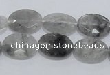 CCQ154 15.5 inches 13*18mm faceted oval cloudy quartz beads wholesale