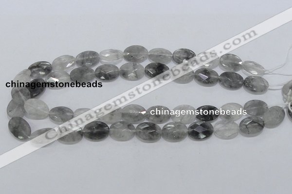 CCQ154 15.5 inches 13*18mm faceted oval cloudy quartz beads wholesale