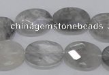 CCQ155 15.5 inches 15*20mm faceted oval cloudy quartz beads wholesale