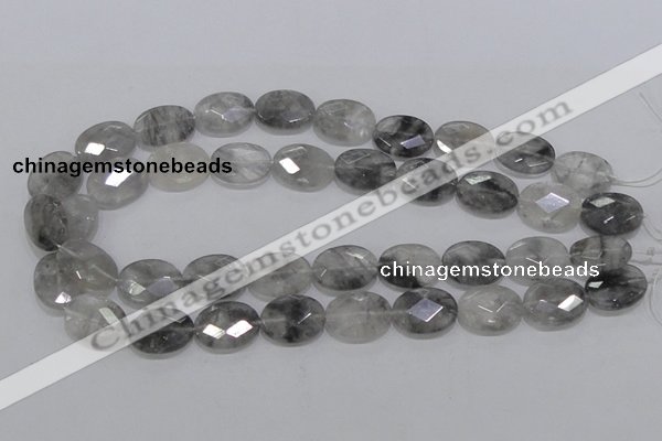 CCQ155 15.5 inches 15*20mm faceted oval cloudy quartz beads wholesale