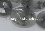 CCQ157 15.5 inches 24*30mm faceted oval cloudy quartz beads wholesale