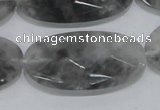 CCQ158 15.5 inches 20*40mm faceted oval cloudy quartz beads wholesale