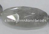 CCQ159 15.5 inches 25*50mm faceted oval cloudy quartz beads wholesale