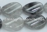 CCQ161 15.5 inches 20*25mm twisted oval cloudy quartz beads wholesale