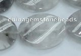 CCQ162 15.5 inches 23*30mm twisted oval cloudy quartz beads wholesale