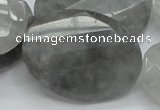 CCQ168 15.5 inches 30*40mm twisted & faceted oval cloudy quartz beads