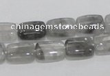 CCQ175 15.5 inches 10*14mm rectangle cloudy quartz beads wholesale