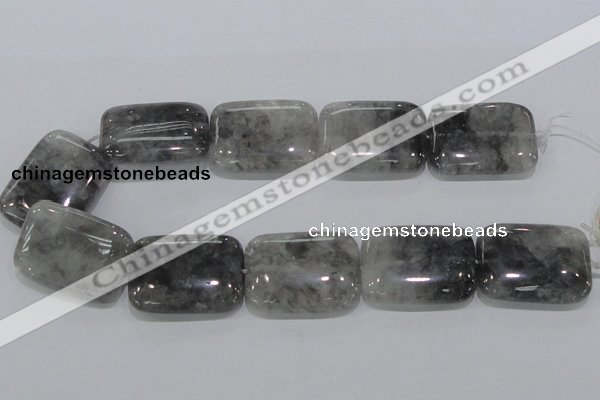 CCQ180 15.5 inches 30*40mm rectangle cloudy quartz beads wholesale