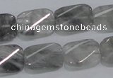 CCQ181 15.5 inches 13*19mm twisted rectangle cloudy quartz beads