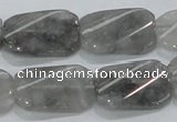 CCQ182 15.5 inches 18*25mm twisted rectangle cloudy quartz beads