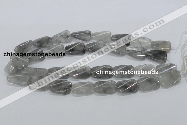 CCQ182 15.5 inches 18*25mm twisted rectangle cloudy quartz beads