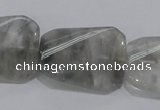 CCQ183 15.5 inches 24*30mm twisted rectangle cloudy quartz beads