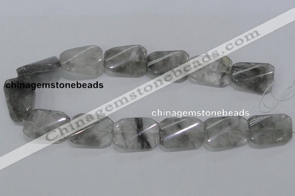 CCQ183 15.5 inches 24*30mm twisted rectangle cloudy quartz beads