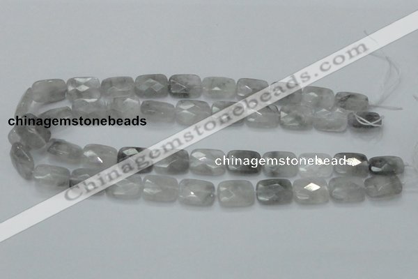 CCQ187 15.5 inches 14*18mm faceted rectangle cloudy quartz beads