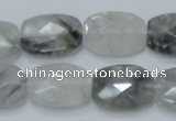 CCQ188 15.5 inches 15*20mm faceted rectangle cloudy quartz beads