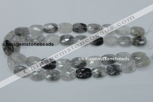 CCQ188 15.5 inches 15*20mm faceted rectangle cloudy quartz beads