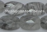 CCQ189 15.5 inches 18*25mm faceted rectangle cloudy quartz beads