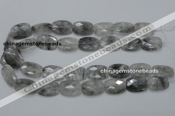 CCQ189 15.5 inches 18*25mm faceted rectangle cloudy quartz beads