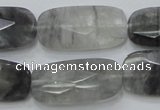 CCQ190 15.5 inches 15*30mm faceted rectangle cloudy quartz beads