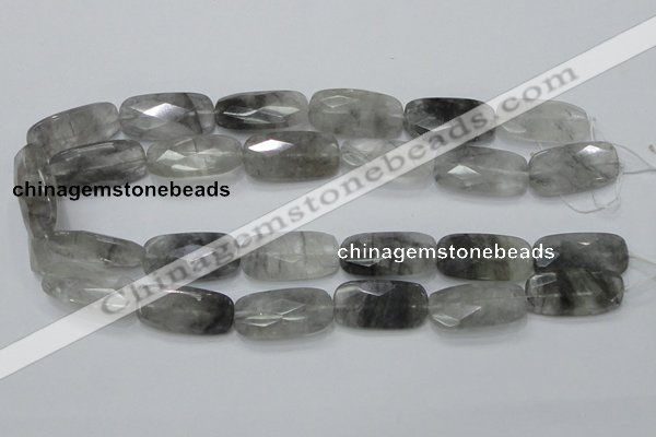 CCQ190 15.5 inches 15*30mm faceted rectangle cloudy quartz beads