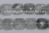 CCQ199 15.5 inches 12*12mm faceted square cloudy quartz beads