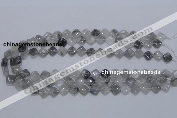 CCQ203 15.5 inches 10*10mm diamond cloudy quartz beads wholesale