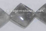 CCQ205 15.5 inches 25*25mm diamond cloudy quartz beads wholesale