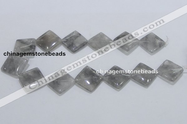 CCQ205 15.5 inches 25*25mm diamond cloudy quartz beads wholesale