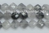 CCQ207 15.5 inches 8*8mm faceted diamond cloudy quartz beads