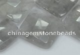 CCQ211 15.5 inches 25*25mm faceted diamond cloudy quartz beads