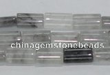 CCQ216 15.5 inches 10*15mm flat column cloudy quartz beads wholesale